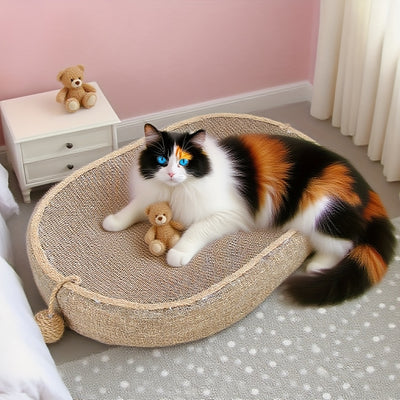 Tiragraffi in Juta per Gatti con Pallina | Cuccia e Gioco 57x36cm - Partenopet