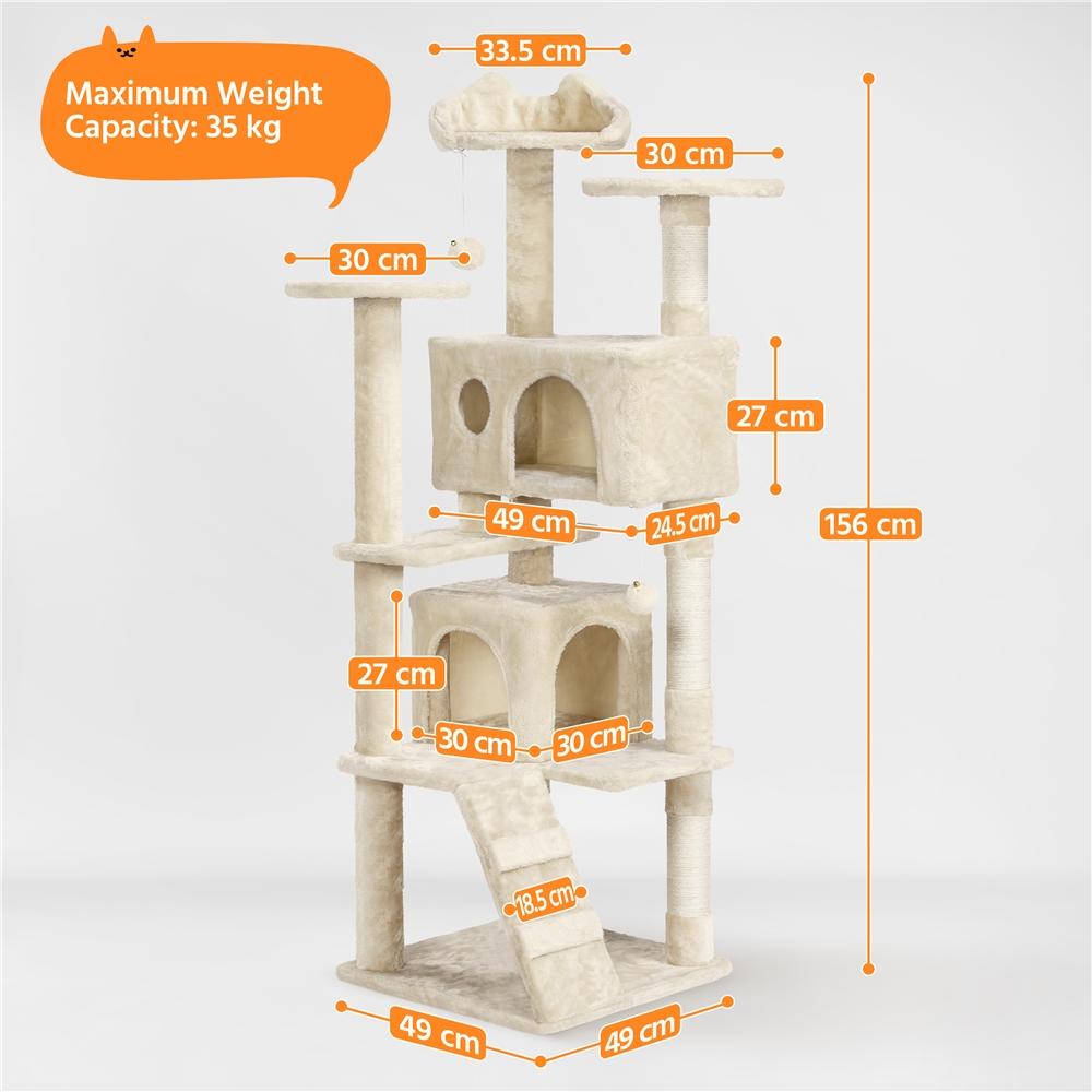 Albero Tiragraffi Multilivello con Cuscini, Cucce e Giochi | S / M / L - Partenopet