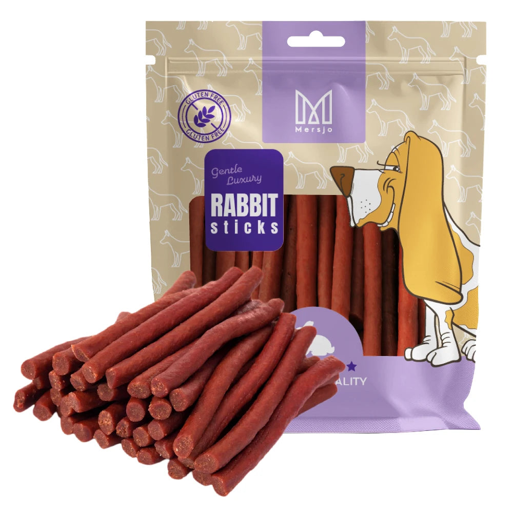 Mersjo Kabanosy al Coniglio 500 g – Snack Premium per Cani Senza Glutine