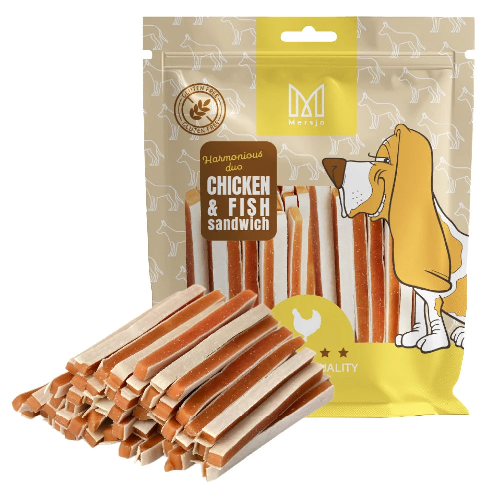 Snack per Cani Pollo e Merluzzo Mersjo 500 g – Bocconcini Essiccati Premium