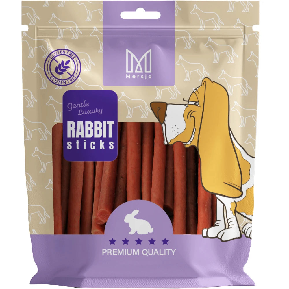 Mersjo Kabanosy al Coniglio 500 g – Snack Premium per Cani Senza Glutine