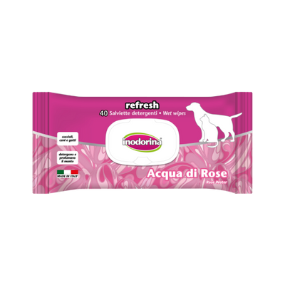 Inodorina Salviette Refresh Salviette profumate imbevute per Cani e Gatti confezione da 40 pz. - Partenopet