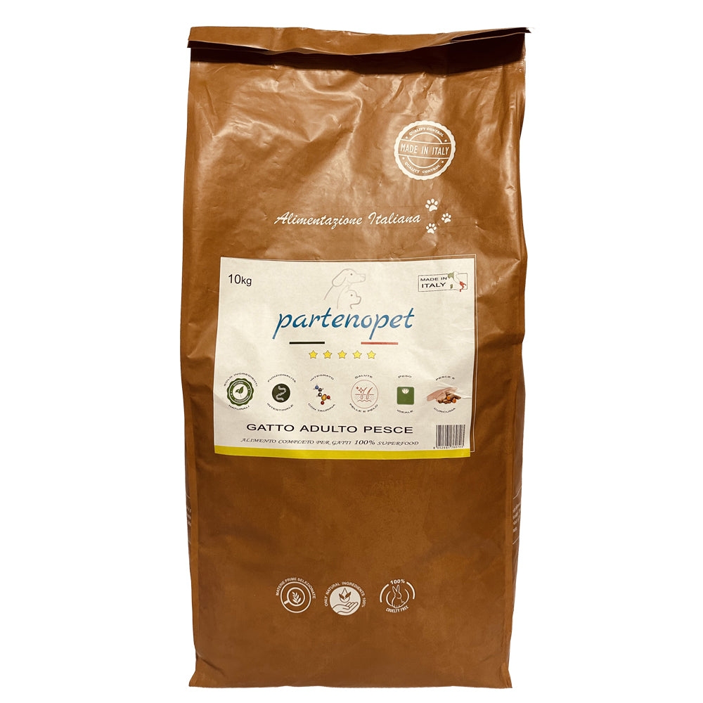 Partenopet Adult Cat Pesce Crocchette per Gatti Adulti 100% Naturali 10 kg - Partenopet