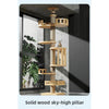 Albero tiragraffi cielo-terra regolabile in altezza per gatti, modello a torre multipiano con amache e cuccia, disponibile in 10 varianti di colore e design salvaspazio.