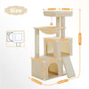 Albero tiragraffi per gatti grandi con doppia cuccia, amaca XL da 40 cm e rampa tiragraffi in sisal, disponibile in grigio e beige, torre multipiano robusta e sicura.