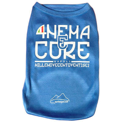 Maglietta Anema e Core per Cani | Replica Napoli per Cani Veri Tifosi (5 Taglie)
