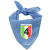 Bandana per cani con la scritta Napoli Campione e lo scudetto tricolore con il numero 4 all'interno di colore azzurra 