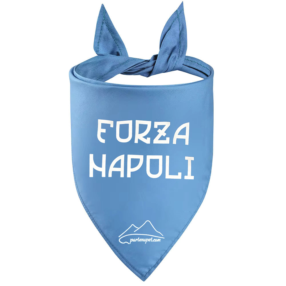 Bandana per cani con la scritta Forza Napoli di colore azzurro