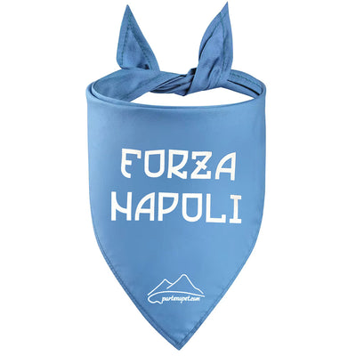 Bandana per cani con la scritta Forza Napoli di colore azzurro