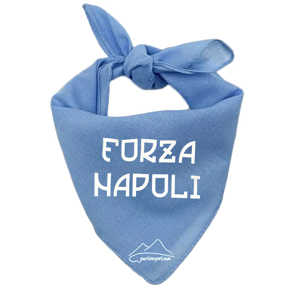 Bandana per cani con la scritta Forza Napoli di colore azzurro