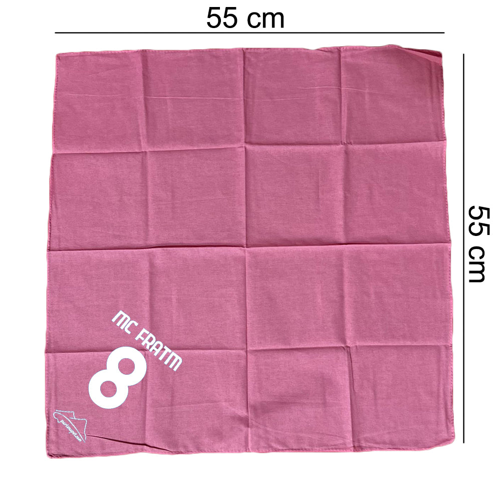 Bandana per cani con la scritta MC FRATM e il numero 8 di colore rosa