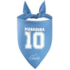 Bandana per cani con la scritta Maradona e il numero 10 colore azzurro