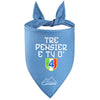 Bandana per cani con la scritta tre pensier e tu ò e lo scudetto tricolore con il numero 4 all'interno di colore azzurro