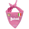 Bandana per Cani con la scritta Buitoni lo scudetto tricolore e un cerchio col tricolore di colore rosa