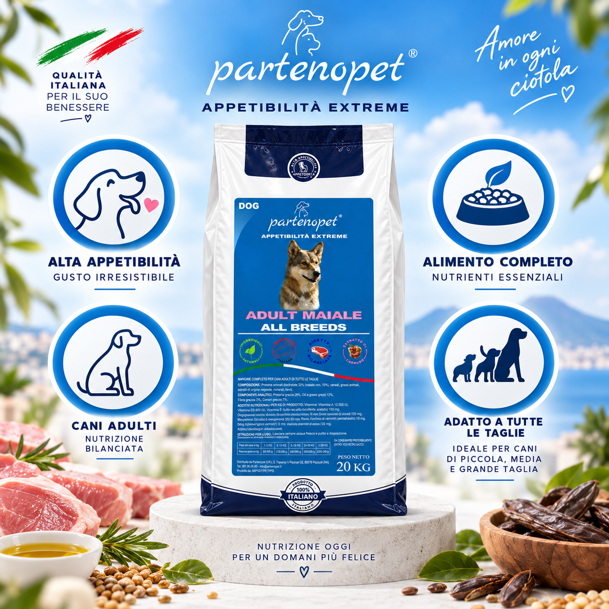 Partenopet Dog Adult Maiale 20 kg: caratteristiche del prodotto
