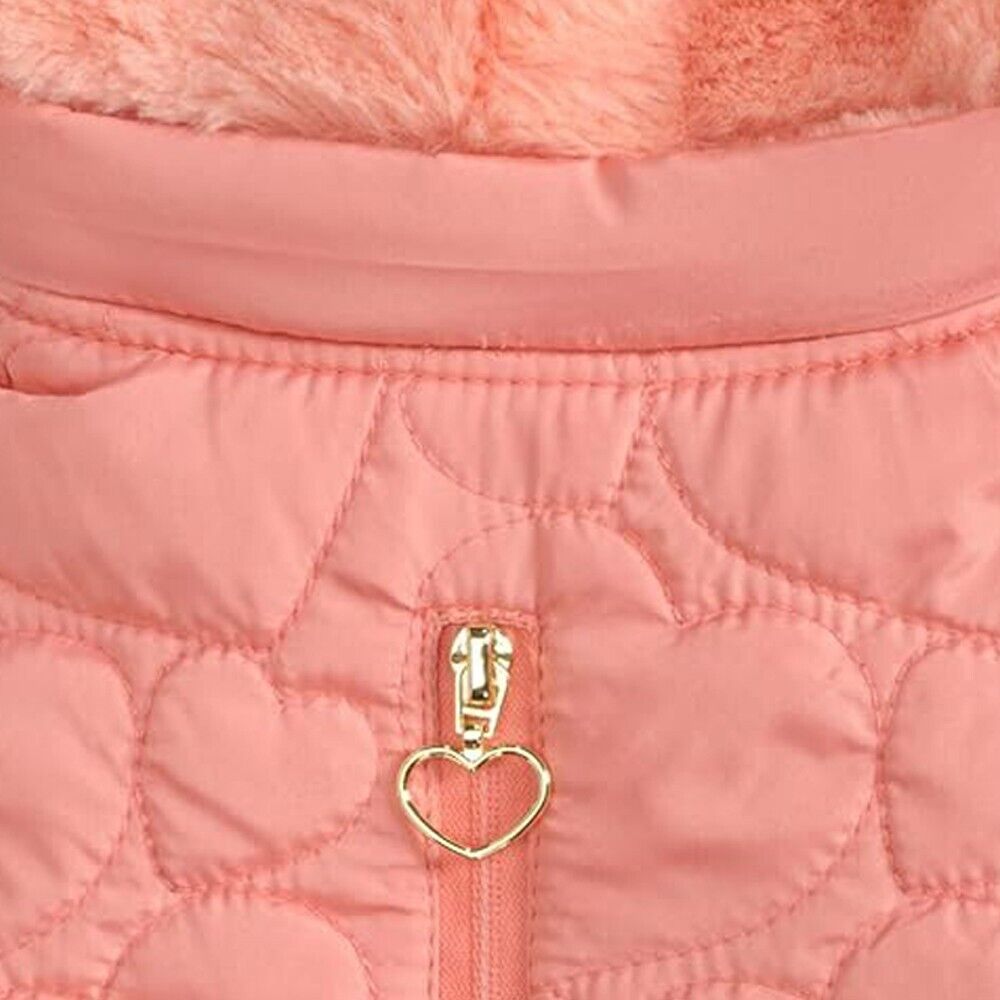 Piumino imbottito antipioggia con cappuccio  di colore rosa per cani Camon Bunny