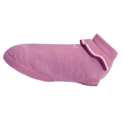Maglioncino per cani di colore rosa con bordi del colletto bianchi e bordeaux Camon New Orleans