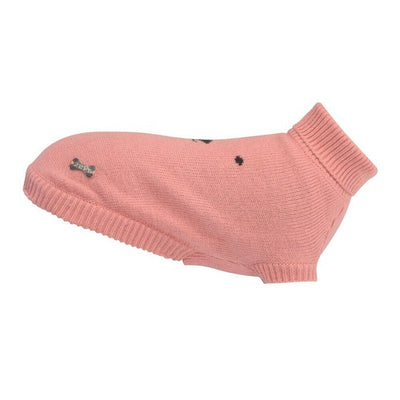 Maglioncino per cani colore rosa con lavorazione jacquard sulla schiena che riproduce gli occhi e il nasetto di un orsetto Camon Yoghi
