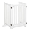 Cancelletto per Cani Pieghevole 3 Pannelli con Porta con blocco in MDF Bianco, 155x76 cm - Partenopet