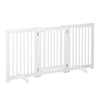Cancelletto per Cani Pieghevole 3 Pannelli con Porta con blocco in MDF Bianco, 155x76 cm - Partenopet
