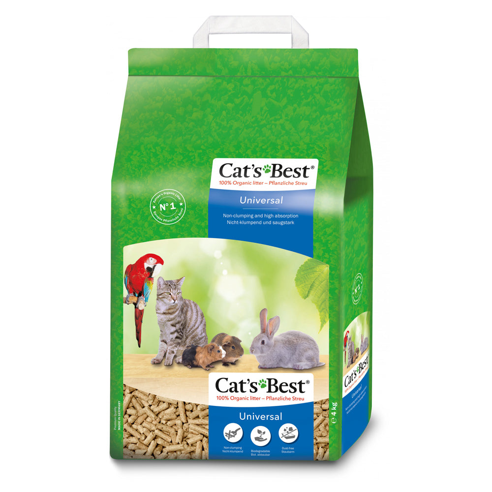 Busta di lettiera vegetale in pellet per gatti conigli e uccelli Cat's Best Universal