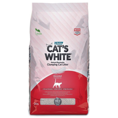 Cat's White Lettiera Agglomerante per Gatti Bentonite naturale 20 L - Partenopet