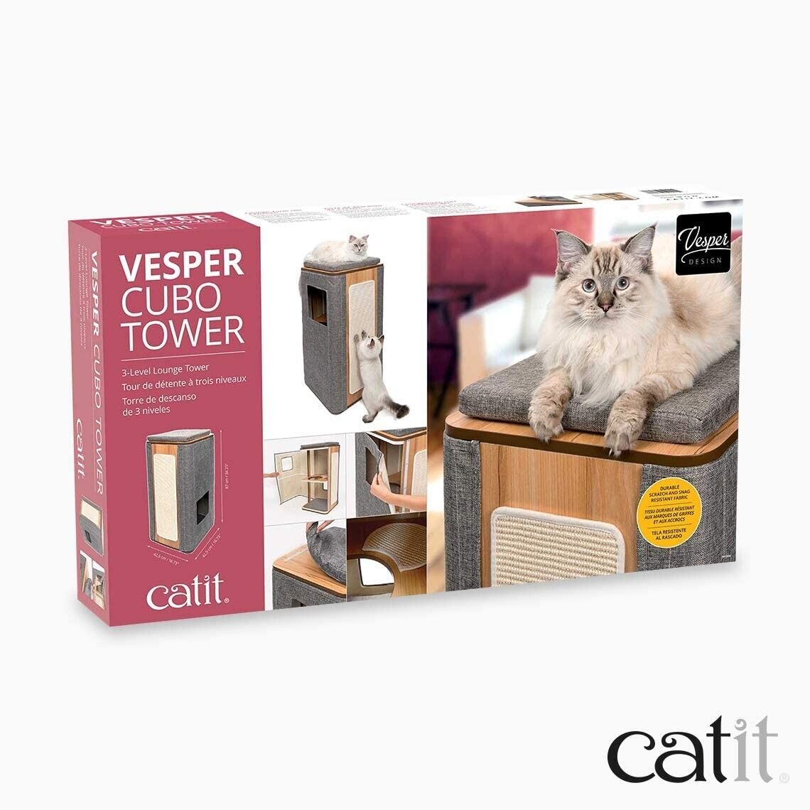Tiragraffi mobile per gatto con cuccia e cuscino marca Catit