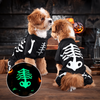 Costume Scheletro Halloween per Cani Fosforescente – Tutina Nera per Cani Piccoli e Medi