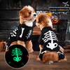Costume Scheletro Halloween per Cani Fosforescente – Tutina Nera per Cani Piccoli e Medi