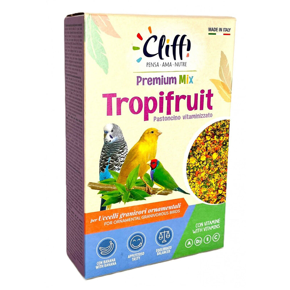 Scatola di pastoncino per uccelli vitaminizzato Cliffi Tropicfruit