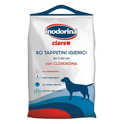 Inodorina Tappetini Assorbenti Igienici Clorex con Adesivi per Cani 60x60 40 pz. - Partenopet