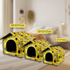 Casetta per gatti da esterno impermeabile a forma di tenda, disponibile in fantasie cactus, fragola e oceano, protezione pioggia e sole per pet.