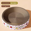 Cuccia tiragraffi integrata per gatti in cartone pressato ad alta densità. Disponibile in versione ovale e circolare, design moderno e resistente ai graffi.