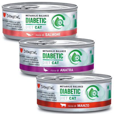 Scatoletta di cibo umido per gatti con diabete Disugual Diabetic Cat da 85 g