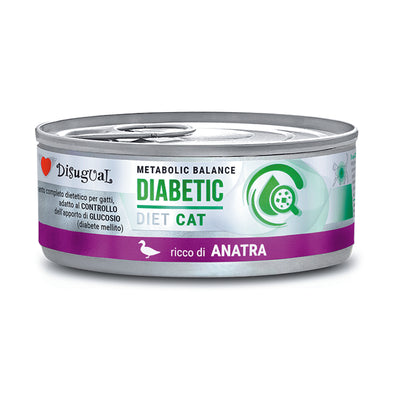 Scatoletta di cibo umido per gatti con diabete Disugual Diabetic Cat da 85 g