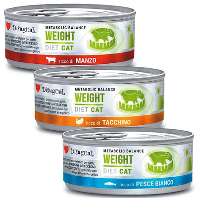 Scatoletta di alimento umido per gatti in sovrappeso Disugual Weight da 85 g