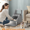 Lettiera per Gatti in Acciaio Inox XL con Coperchio | Doppio Ingresso, Antiperdita, 61 × 41 × 36,5 cm