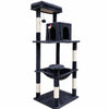 Albero Tiragraffi per Gatti 55 × 45 × 143 cm | Con Cuccia, Amaca e Pali in Sisal