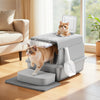 Lettiera per Gatti Grandi in Acciaio Inossidabile con Coperchio (60x40x38 cm) – Cassetta Igienica XXL da 28L Anti-Odore e Anti-Perdita, con Paletta e Tappetino inclusi