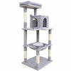 Albero Tiragraffi per Gatti 55 × 45 × 143 cm | Con Cuccia, Amaca e Pali in Sisal