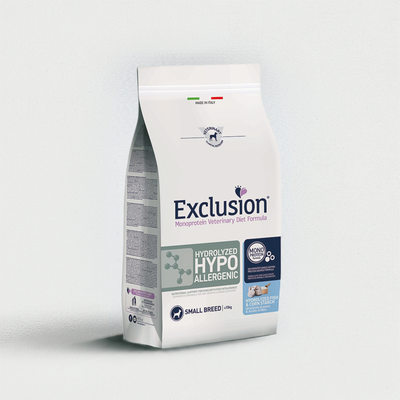 Busta crocchette per cani ipoallergeniche Exclusion Hydrolized small breed 2 kg