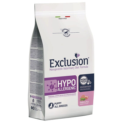 Busta crocchette per cani exclusion Hypoallergenic maiele e piselli da 2 kg