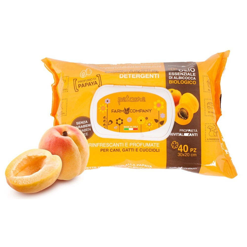 Confezione di salviette con albicocca a papaya confezione da 40 salviette