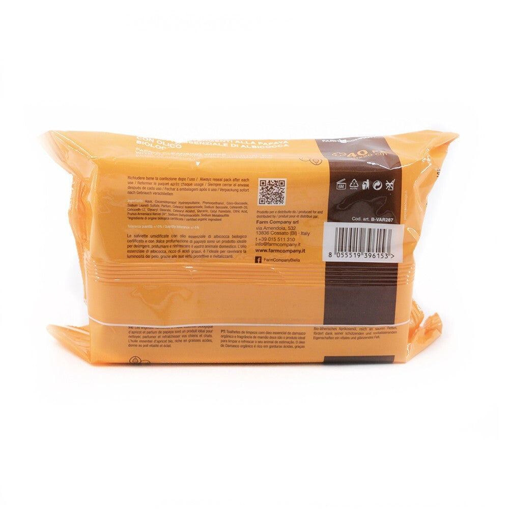 Confezione di salviette con albicocca a papaya confezione da 40 salviette