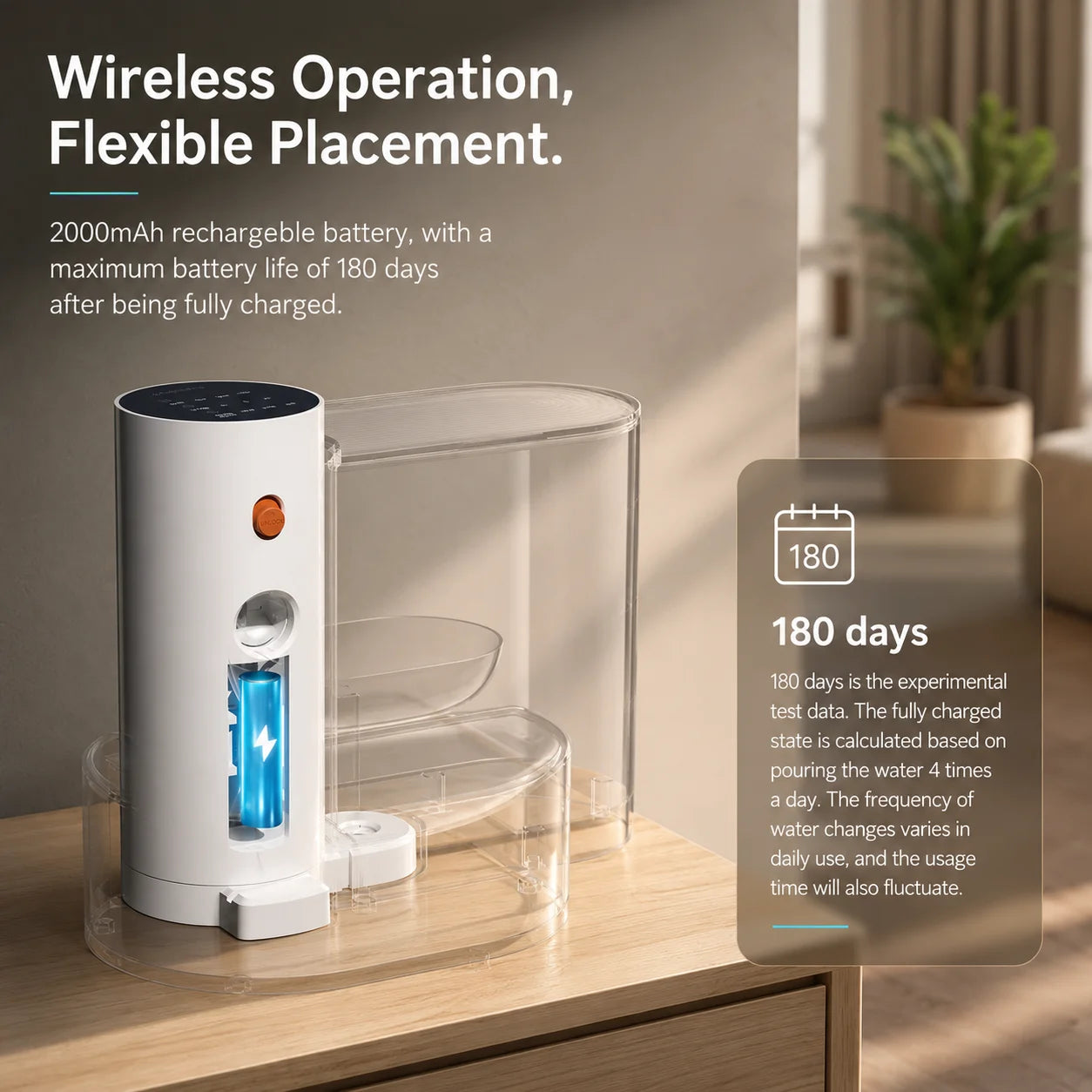 fontanella wireless ricaricabile per gatti