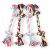 Giocattolo a corda in cotone con doppio nodo per cani e cuccioli, 15 o 21 cm, colore casuale, ideale per pulizia denti e masticazione resistente.