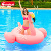 Salvagente gonfiabile a forma di fenicottero color oro rosa metallizzato per piscina e mare, brand Camebust, accessorio elegante per feste in acqua.