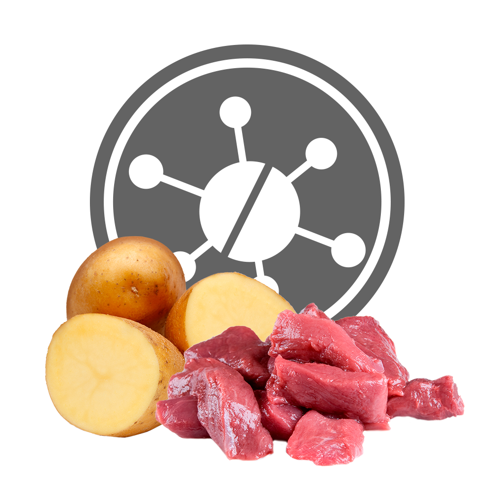 Busta di crocchette per cani piccoli allergici Exclusion Hypoallergenic Cervo e Patate da 2 kg
