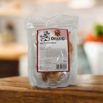 Busta di orecchie di Agnello Essiccate al naturale Orazio da 100 g