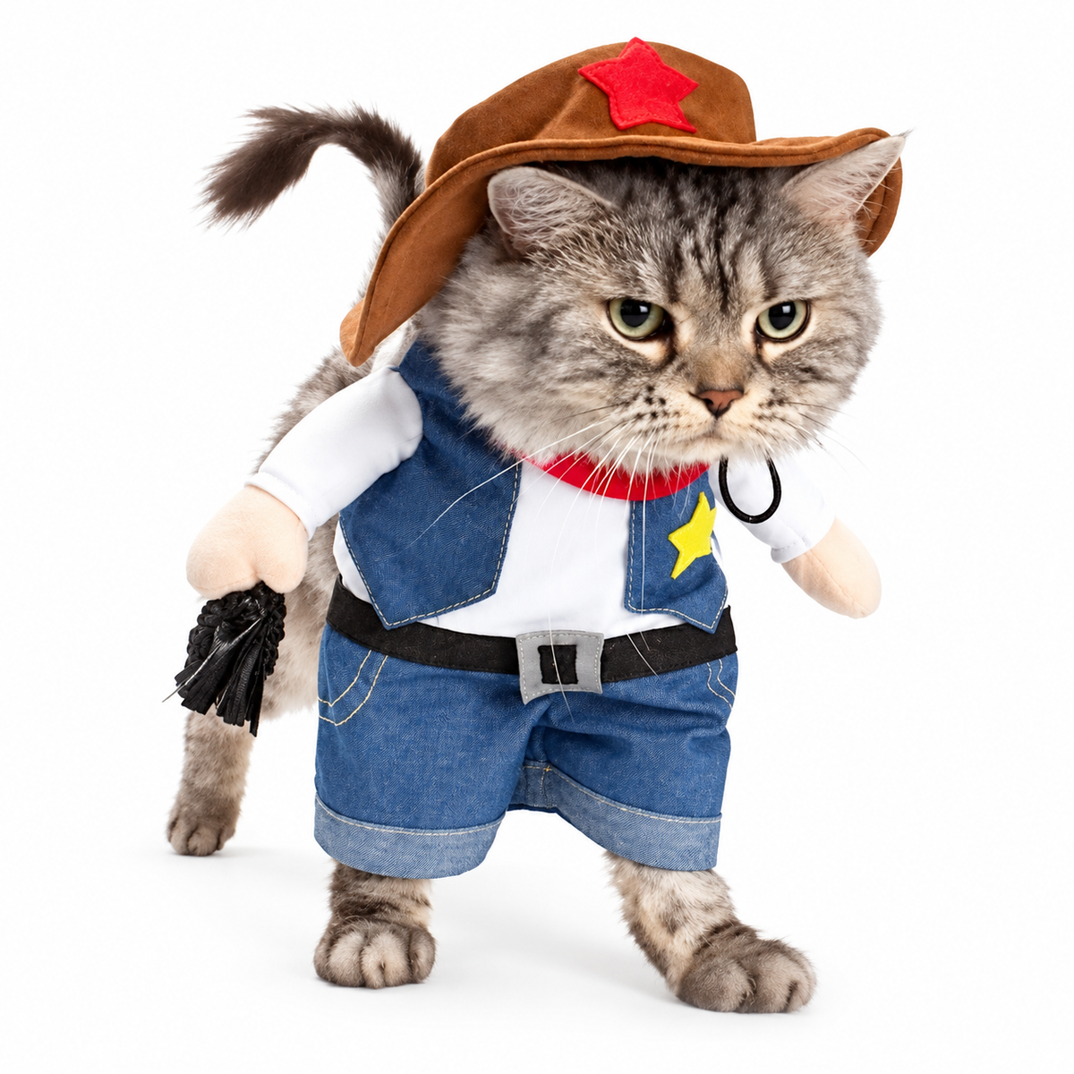Costume Cowboy Sceriffo per Cani e Gatti – Travestimento Western per Halloween e Carnevale